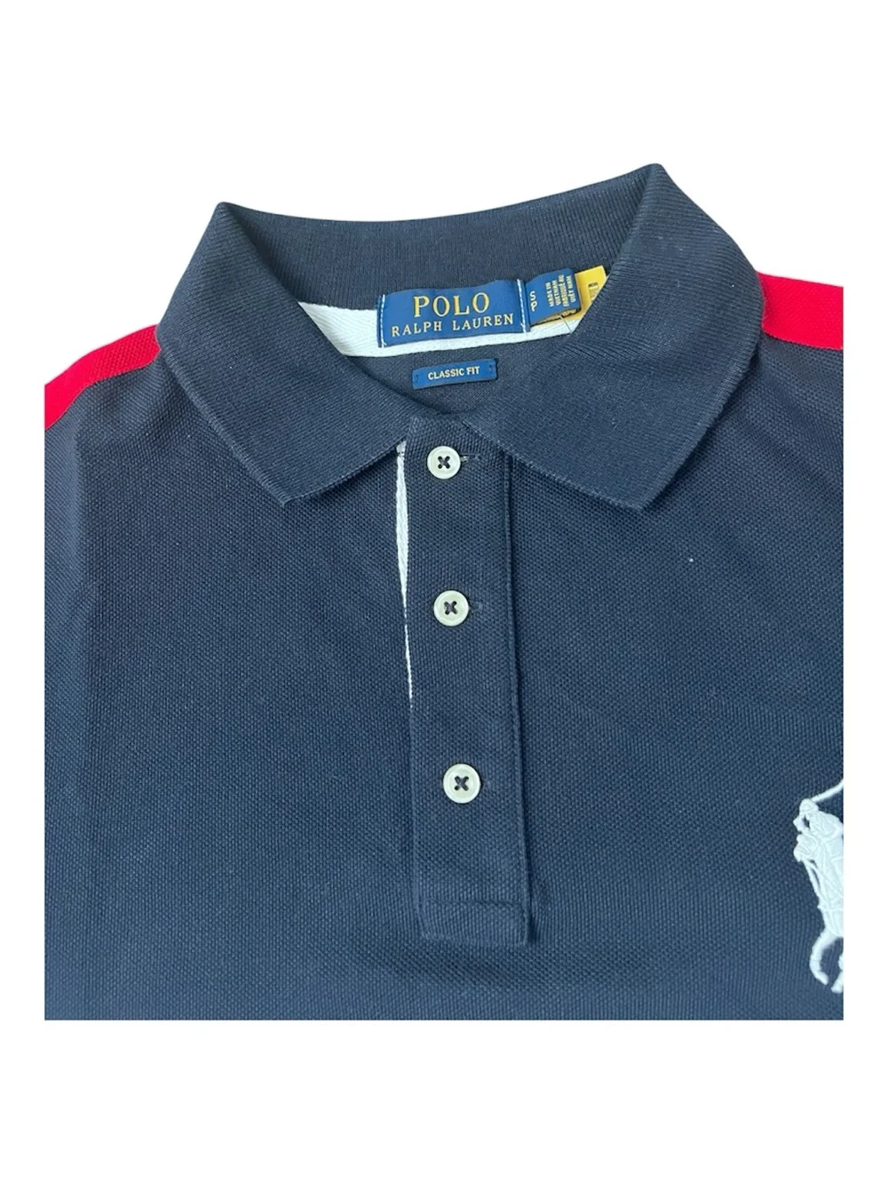 Polo by Ralph Lauren Navy, White & Red Colorblock Polo